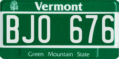 VT license plate BJO676