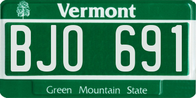 VT license plate BJO691