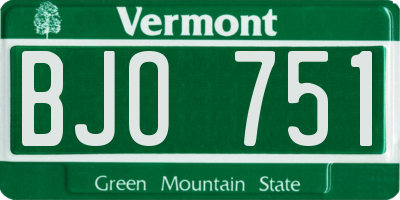 VT license plate BJO751