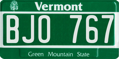VT license plate BJO767