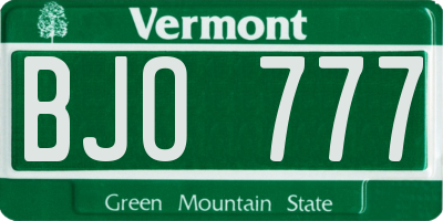 VT license plate BJO777