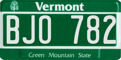 VT license plate BJO782