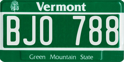 VT license plate BJO788