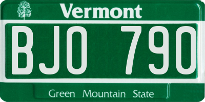 VT license plate BJO790