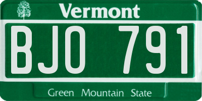 VT license plate BJO791