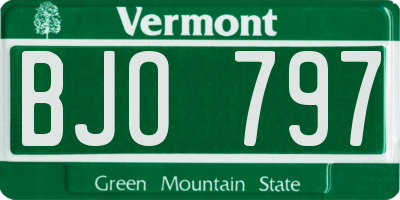 VT license plate BJO797