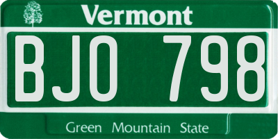 VT license plate BJO798