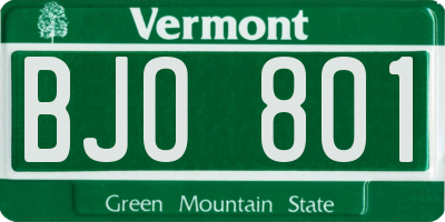 VT license plate BJO801
