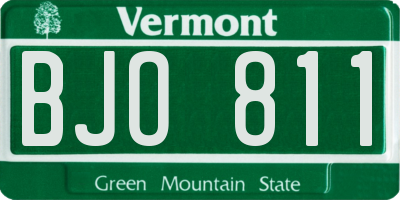 VT license plate BJO811