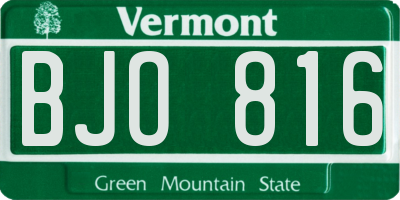 VT license plate BJO816