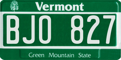 VT license plate BJO827