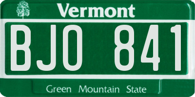 VT license plate BJO841
