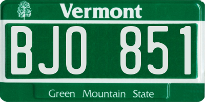 VT license plate BJO851