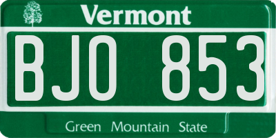 VT license plate BJO853