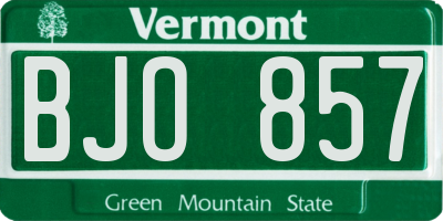 VT license plate BJO857