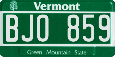 VT license plate BJO859