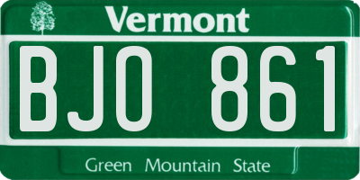 VT license plate BJO861