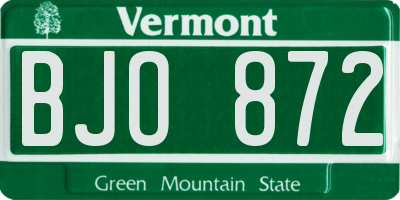 VT license plate BJO872
