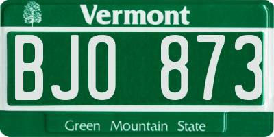 VT license plate BJO873