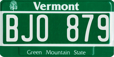 VT license plate BJO879