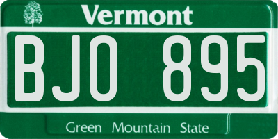 VT license plate BJO895