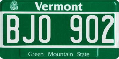 VT license plate BJO902