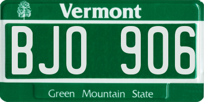 VT license plate BJO906
