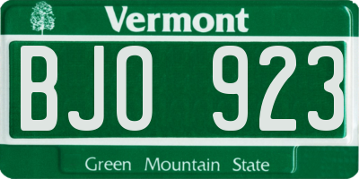 VT license plate BJO923