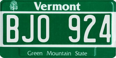 VT license plate BJO924