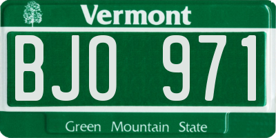 VT license plate BJO971