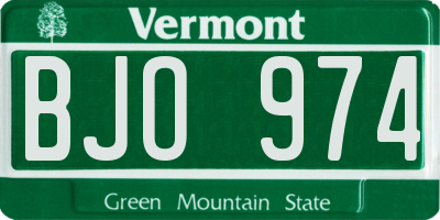 VT license plate BJO974