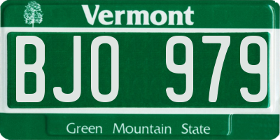 VT license plate BJO979