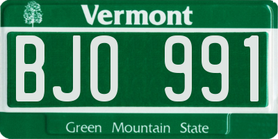 VT license plate BJO991