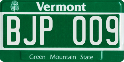 VT license plate BJP009