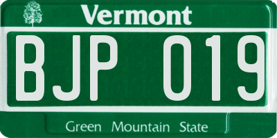 VT license plate BJP019