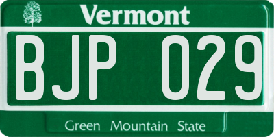 VT license plate BJP029