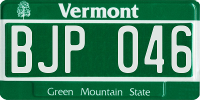 VT license plate BJP046