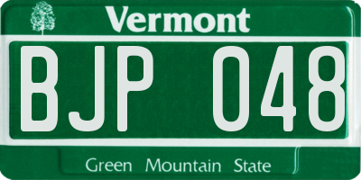 VT license plate BJP048