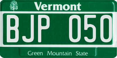 VT license plate BJP050