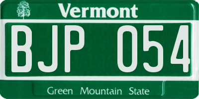 VT license plate BJP054