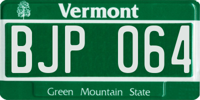 VT license plate BJP064