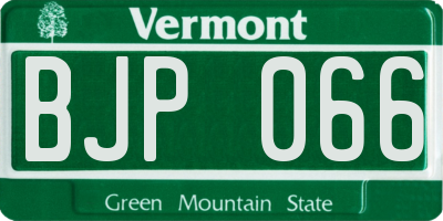 VT license plate BJP066