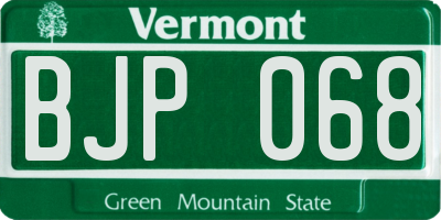 VT license plate BJP068