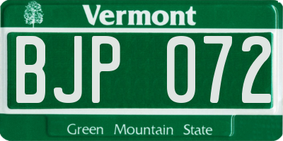 VT license plate BJP072
