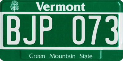 VT license plate BJP073