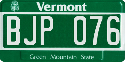 VT license plate BJP076