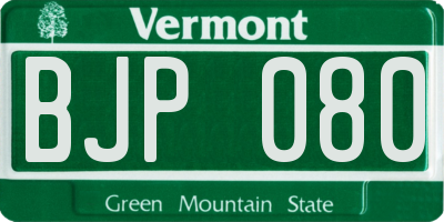 VT license plate BJP080