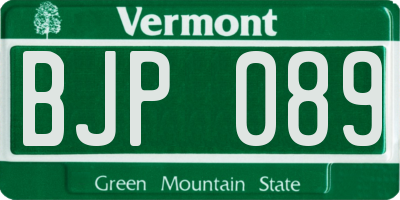 VT license plate BJP089