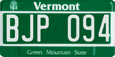 VT license plate BJP094