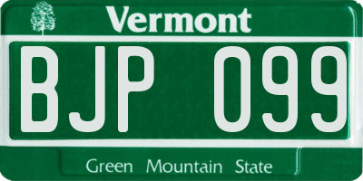 VT license plate BJP099